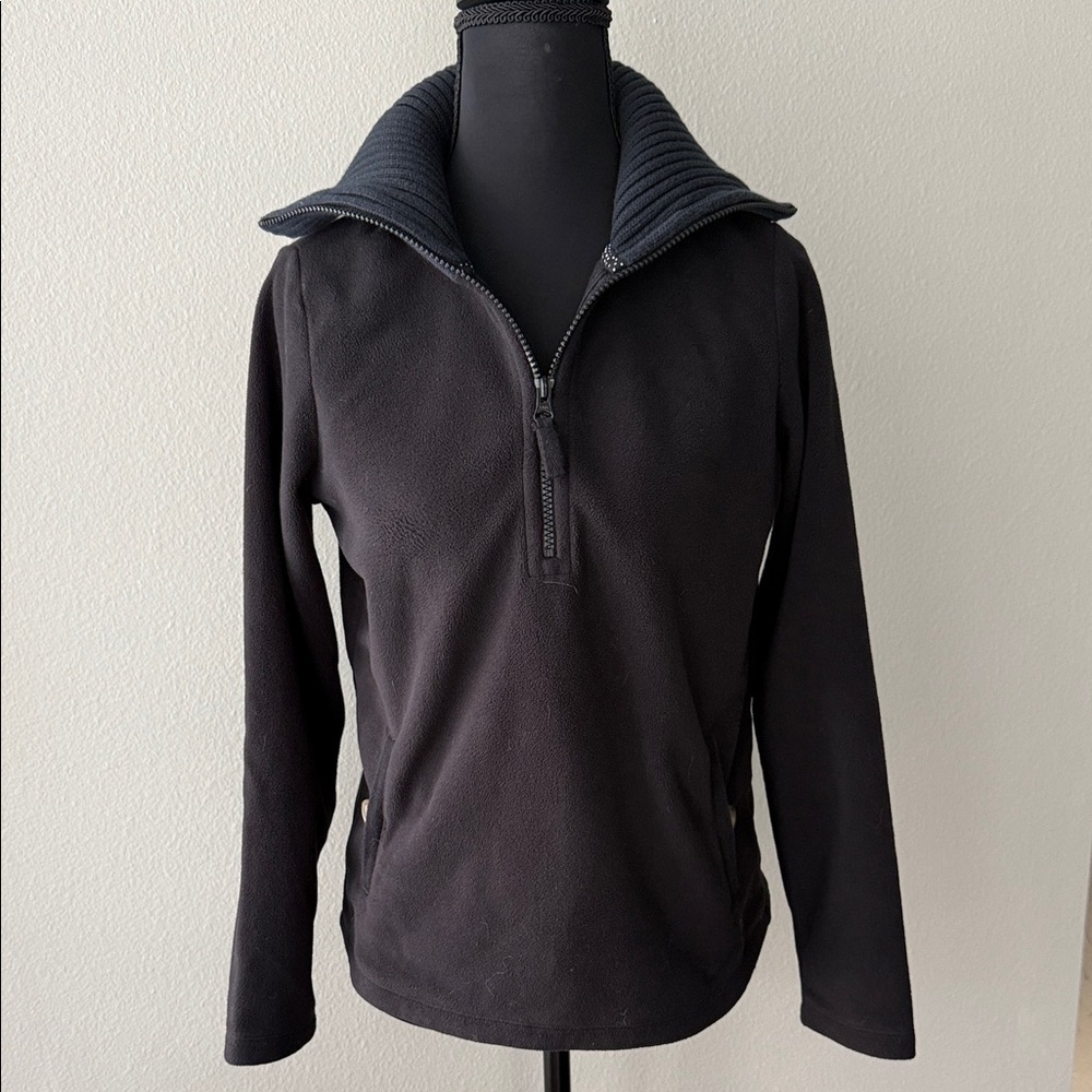 Lands' End Black Quarter-Zip Sweatshirt